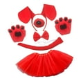 thumbnail image 3 of Bandeau Oreilles de Chien et Longue Queue Accessoires de Cosplay pour Carnaval Danse Halloween Rouge avec Robe, 3 of 9