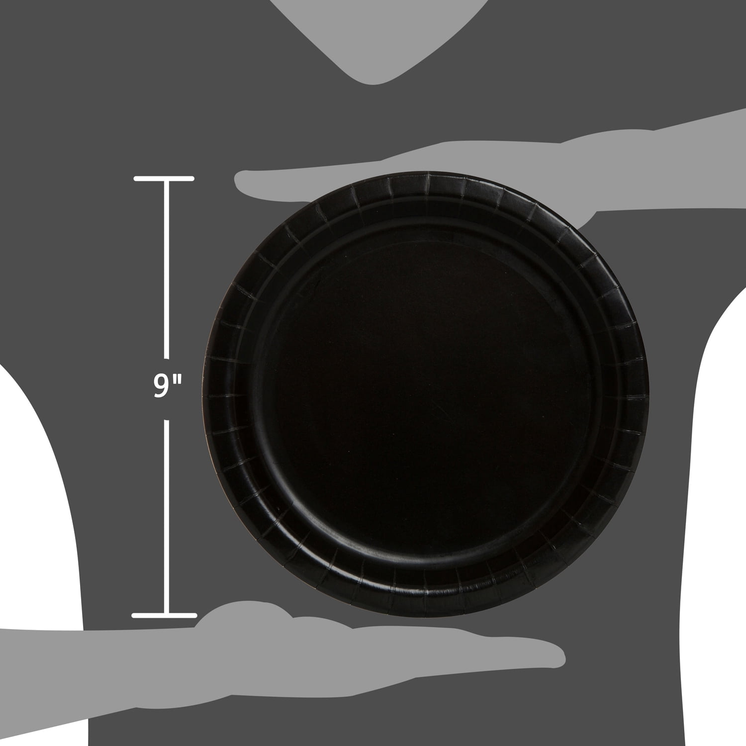 Paper Plates, 9 in, Black, 16ct