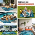 thumbnail image 4 of Modern Turquoise Outdoor Rug for Patio/Deck/Porch, Non-Slip Large Area Rug 3 x 5 Ft, Abstract Teal Gold Marble Textured Indoor Outdoor Rugs Washable Area Rugs, Reversible Camping Rug Carpet Runner, 4 of 8