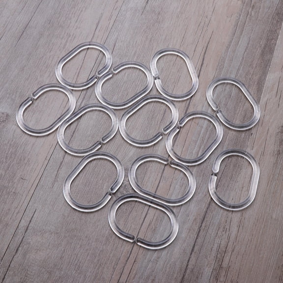 Nicehomfit 36Pcs Shower Curtain Rings White Plastic C Shape Hooks for Home Bathroom Curtain Rods