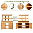 thumbnail image 4 of [Assembly Video Provided] 65.7'' H Tall Garden Potting Bench Table with Hutch,Patio Storage Workstation with 3 Shelves,6 Drawers,2 Bottom Cabinets&Side Hooks f, 4 of 6