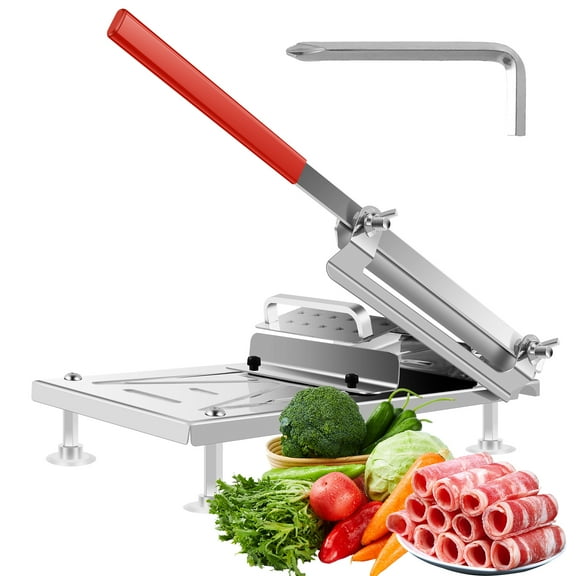 NewSoul Frozen Meat Slicer Stainless Steel Meat Cutter Adjustable Slicing Thickness Manual Meat Slicer Food Slicer Easy to Use Meat Cleavers Vegetable Meat Slicer for Home Kitchen