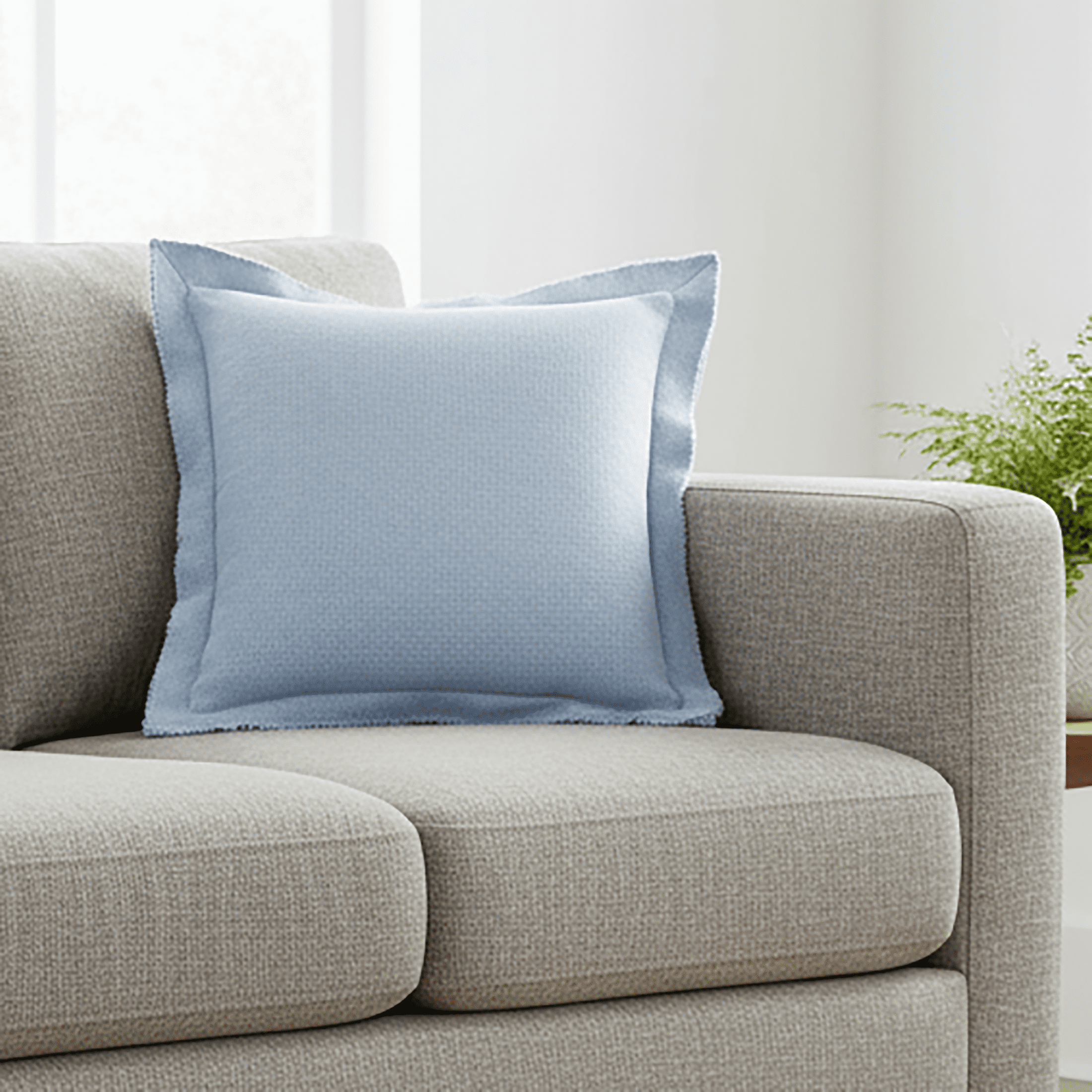 Better Homes & Gardens 24" x 24" Blake Bi-Flange Throw Pillow Cover, Blue Silver