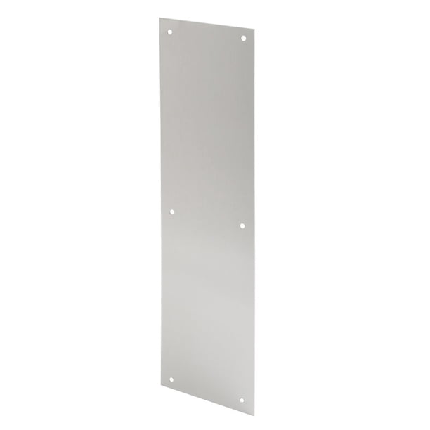 Prime-Line J 4581 Placa de empuje para puerta de 4 pulgadas. X 16 pulgadas. Aluminio satinado (paquete individual)