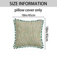 thumbnail image 6 of REGALWOVEN Pack of 2 Chenille Throw Pillow Covers, Boho Decorative Pillow Cases with Pom-poms for Farmhouse Living Room Sofa Green 18" x 18", 6 of 6