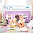 thumbnail image 4 of Max & Lily Loft Bed, Low Solid Wood Twin Loft Bunk Beds for Kids with Ladder and Curtain, 4 of 11
