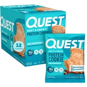 Quest Soft and Chewy 15g Protein Cookie, High Protein, Snickerdoodle Flavor, 12 Count