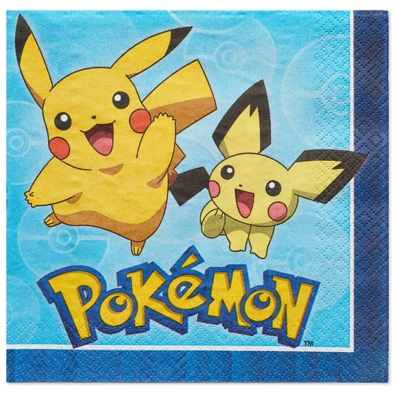 American Greetings Pokemon Party Supplies Paper Lunch Napkins, 16-Count