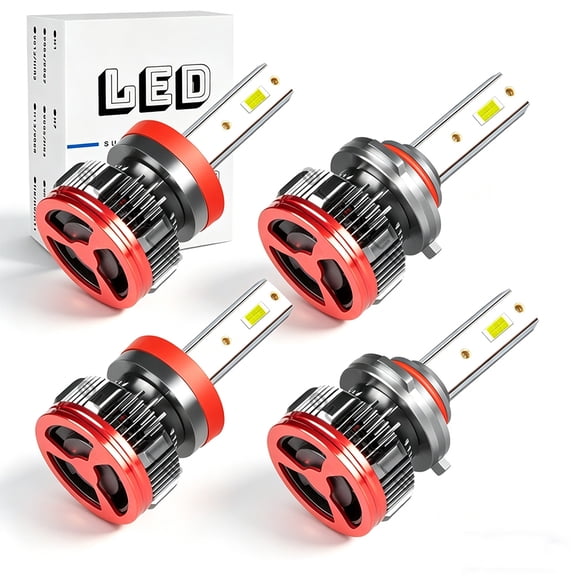 Quayub For Toyota Prius 2010-2015 Combo LED Headlight High Low Beam Bulbs Kit 6000K