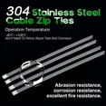 thumbnail image 5 of Ludlz 100pcs 304Stainless Steel Cable Ties Wrap Coated Self Locking Metal Zip Ties Coated Multi-Purpose Locking Cable Metal Zip Ties, 5 of 7