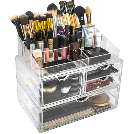 Acrylic Cosmetics Makeup and Jewelry Storage Case X-Large Display Sets ...