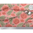 thumbnail image 3 of Soimoi Orange Rayon Fabric Laurel Leaves & Camellias Floral Print Fabric by Yard 42 Inch Wide, 3 of 3