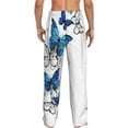 thumbnail image 3 of Haiem Blue Flying Butterflies Men's Pajama Pants Ultra Lightweight Pjs Bottoms Sleepwear Bottom Pants with Pocket Drawstring-XX-Large, 3 of 9