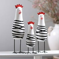 AZXY 3pc Outdoor Statue,Garden Decor Statue,Garden Statues,Outdoor Garden Statue,Wooden Ornaments Chicken