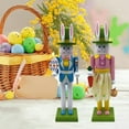thumbnail image 5 of Easter Bunny Nutcracker Decor, 12 Inch Traditional Wooden Figurine with Pastel Blue Details, Holiday Collectible, Festive Table Centerpiece, 5 of 5