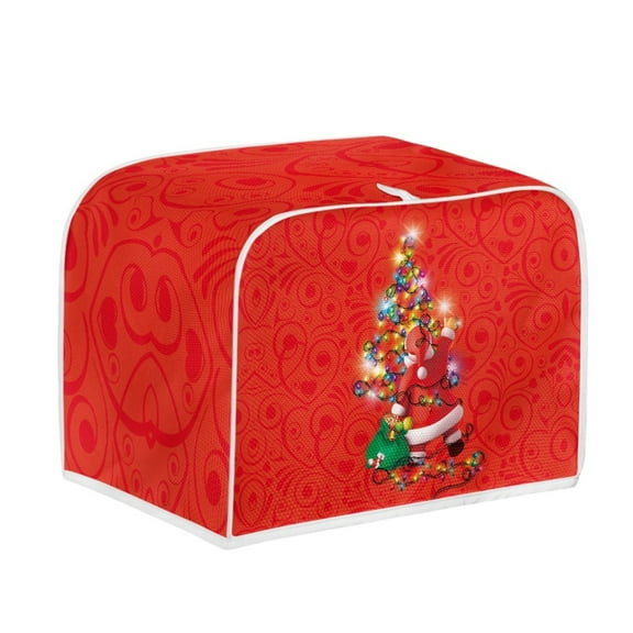 SEANATIVE Christmas Tree Toaster Covers Christmas Decor Bakeware Protector Xmas Santa Toaster Covers Dust Covers for 2 Slice Toaster with Top Hook Home Decoration