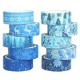thumbnail image 1 of Juego de cintas de invierno, 10 rollos, cinta decorativa navideña azul y blanca para Bullet Journal, manualidades y manualidades, álbumes de recortes, envoltura de regalos, 1 of 8
