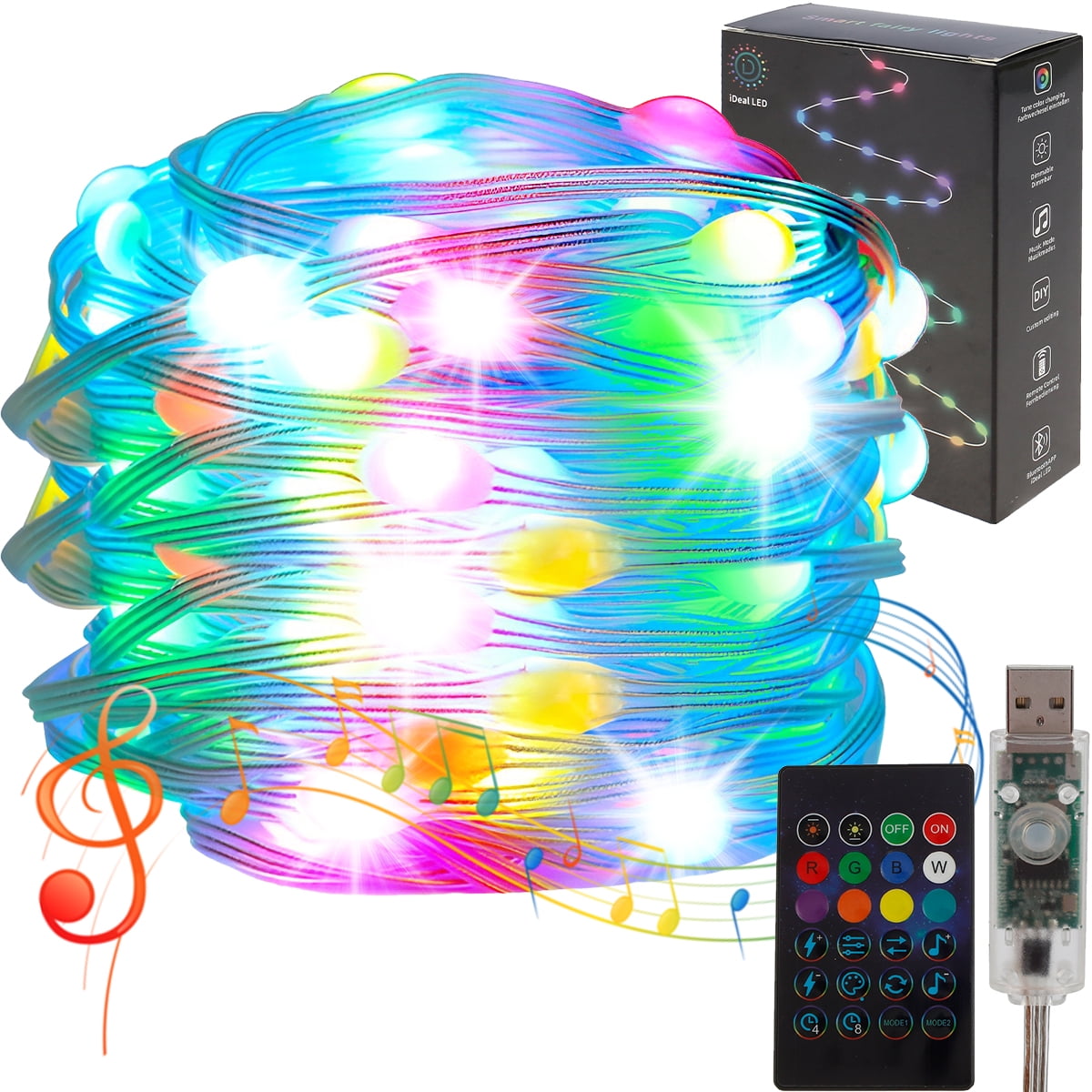 IXTIX Fairy String Lights Bluetooth Color Changing Light with APP and Remote Control Music Sync