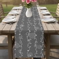 thumbnail image 4 of White Lines Table Runner 72 Inches, Vintage Abstarct Minimalist Art Gray Bed Runner Dresser Scarves Tabletop for Indoor Outdoor Parties/Ceremony/Banquet, 14" x 72", 4 of 9