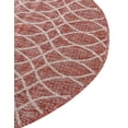 thumbnail image 5 of Unique Loom Outdoor Trellis Collection Area Rug - Gitter (3' 1" Round Rust Red/Ivory), 5 of 6