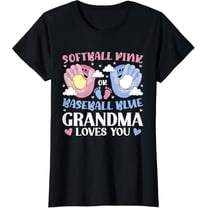 Sam Soft Softball Pink Baseball Blue Grandma Loves You Gender Reveal T-Shirt, Gift For Friend, Full Size S-5Xl