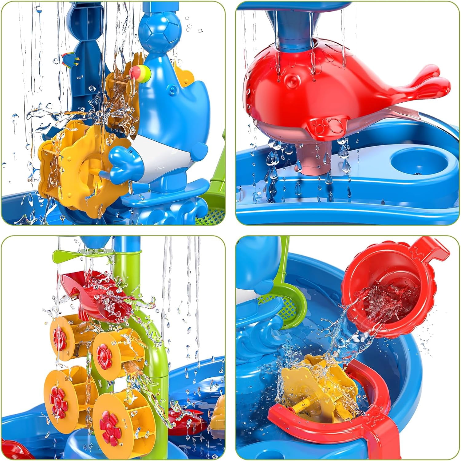 Water Table for Kids Ages 4-8 with Water Pumb, Summer Outdoor Sand Water Table for Boys Girls, Kids Water and Sand Activity Sensory Toys for Toddlers Age 3-8