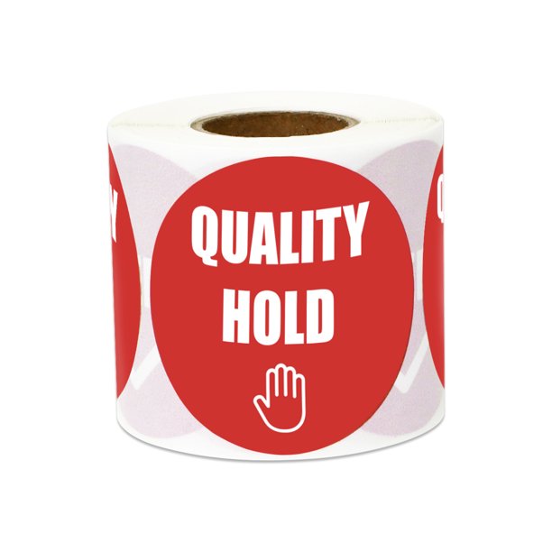 2" Round Quality Hold Stickers Labels for Inventory & Quality Control
