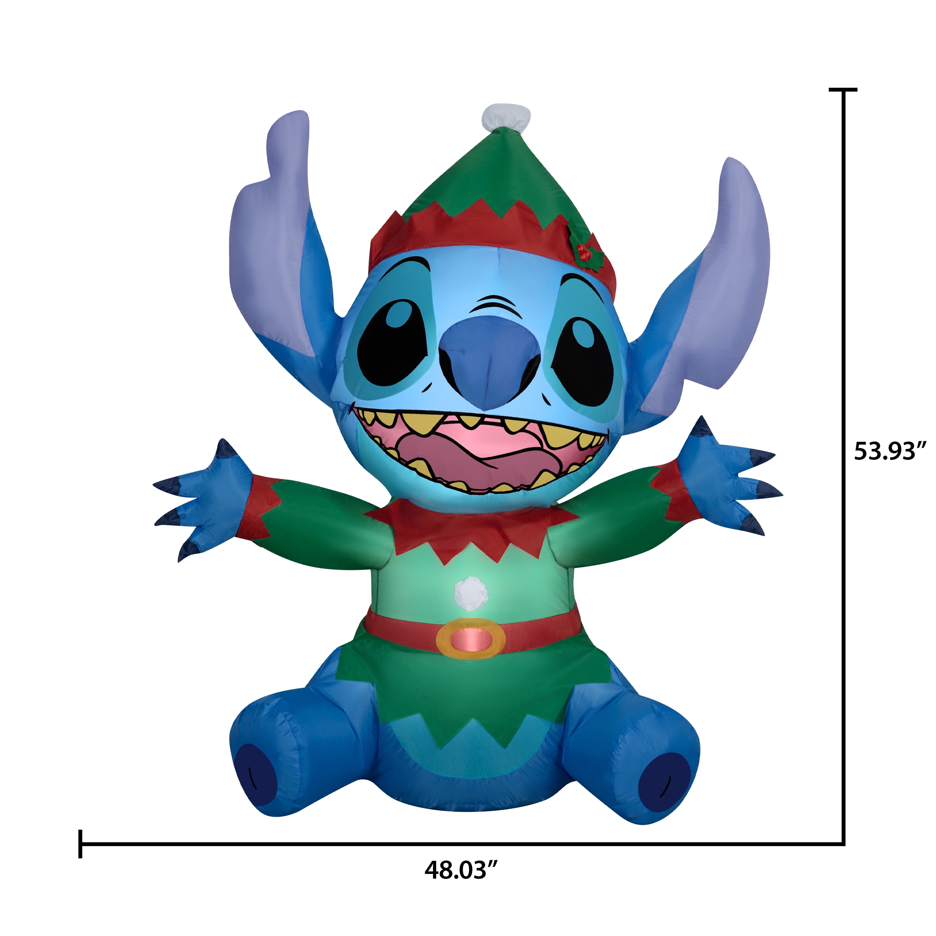 4.5 ft Stitch as Elf Christmas Airblown Yard Inflatable, Multicolor, by Disney