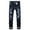 Dark Blue, variant on Tejiojio Men's and Big Men's Relaxed Fit Men Zipper Closure Solid Washed Stretch Casual Trousers Ripped Jeans