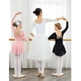 thumbnail image 7 of Oudiya Girls Long Sleeve Ballet Leotards with Shinny Skirts Criss-Cross Back Dance Dresses for Kids 3-11Y, 7 of 7