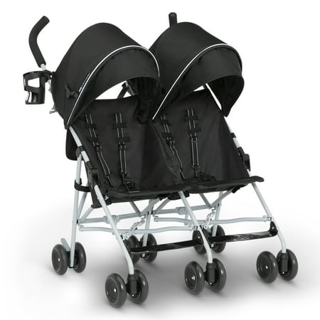 Jeep TurboGlyde Side by Side Double Stroller by Delta Children - Greenguard Gold Certified, Black