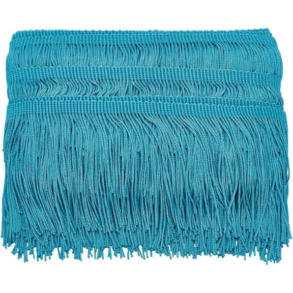 10 Yard Blue Chainette Fringe Tassel Trim 3.9 Inch Wide Sewing Fringe Edge Trim Polyerter Fibre Tassel Ribbon for Sewing Quilting Lampshade Curtain DIY Home Wedding Dress Decoration