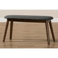 thumbnail image 7 of Baxton Studio Easton Mid-Century Modern Dark Grey Fabric Upholstered Walnut Finished Wood Bench, 7 of 7