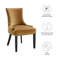 thumbnail image 3 of Side Dining Chair, Nailhead, Set of 2, Brown, Velvet, Modern Contemporary, Kitchen Room Cafe Bistro Restaurant Hospitality, 3 of 9