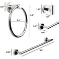 thumbnail image 4 of Marmolux Acc Bathroom Hardware Accessories Set, Stainless Steel, Wall Mounted - Includes Towel Bar, Hand Towel Ring, Toilet Paper Holder, Towel Hook, 4 Count, 4 of 9