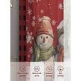 thumbnail image 5 of Christmas Cute Sheer Curtains 84 inches Long 2 Panels Set Snowman Red Buffalo Plaid Border Tiers Sheers Rod Pocket Small Window Short Curtains for Kitchen Cafe, Each 52" W x 84" L, 5 of 7