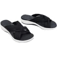 thumbnail image 1 of Producto Up-gradation-Stretch Cross Orthotic Slide Sandalias Mujer Sandalias Zapatillas de verano (negro) MFZFUKR WRMH-988-3, 1 of 3