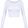 thumbnail image 1 of GHSDFBB Women's Basic Round Neck Long Sleeve Crop Top, 1 of 7