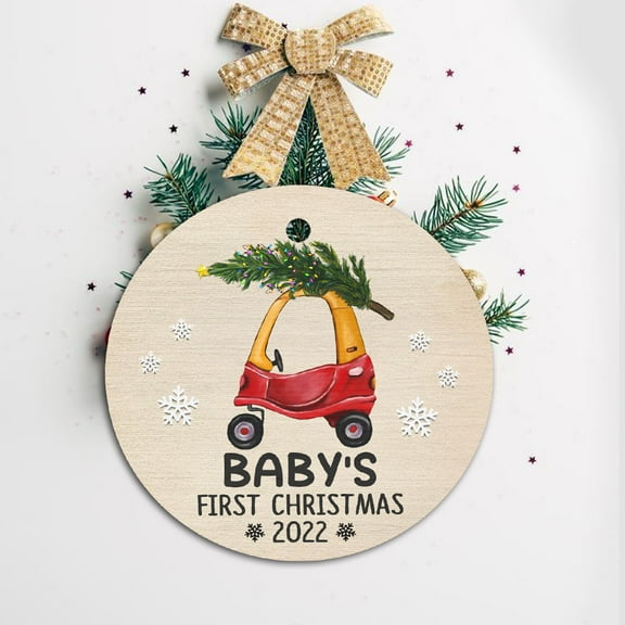 1 Pcs Ceramic Ornaments, Baby's First Christmas 2022 BNN552O, Christmas Tree Decorations, Christmas Ornaments 2022, Circle