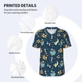 thumbnail image 3 of Zufioo Space Sleeping Panda Print Men's Baseball Short Sleeve, Moisture Wicking Button-Down Hip Hop Tee-Medium, 3 of 7