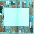 thumbnail image 1 of Ahgly Company Indoor Square Solid Light Blue Modern Area Rugs, 7' Square, 1 of 4