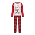 thumbnail image 2 of Qiylii Christmas Letter Raglan Tops and Plaid Trousers Parent-child Pajamas, 2 of 9