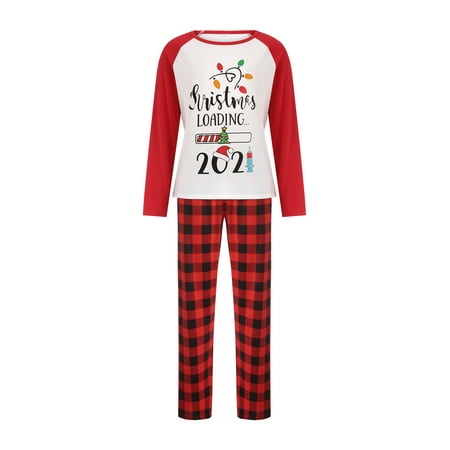

Frobukio Family Matching Christmas Pajamas for Women Men Kids Boys Girls Baby Long Sleeve Tops Pants Romper Red White Mom L