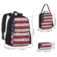 thumbnail image 2 of Easygdp America Flag Glitter Mochila para Niños y Niñas con Set de Caja de Almuerzo y Estuche para Lápices 3 en 1, Mochila Escolar Estampada para Adolescentes, 2 of 7