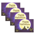thumbnail image 1 of Happy Set of 4 Happy Halloween Placemats - 12x18 Inch Linen Dining Table Mats with Horror Graffiti, Dark Style Lighthouse, and Fairy Tale Castle Designs for Seasonal Kitchen and Dinner Party Decor, 1 of 5