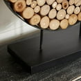 thumbnail image 5 of 19" x 24" Brown Teak Wood Handmade Abstract Sculpture with Black Stand, by DecMode, 5 of 8