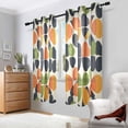 thumbnail image 2 of Yayeee Window Curtains Light Filtering 63"x52" Grommet Panel Pair Home Living Room Decor, Black Clover Pattern, 2 of 7