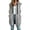 Gray, variant on Vests for Women Long Hooded Full Zip Sleeveless Loose Fit Two Front Pockets Banded Hem Mid Thigh Solid Color Casual Fall Winter