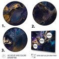 thumbnail image 3 of Designart "Gold Purple Captivating Liquid Ink II" Abstract Marble Wall Decor, 3 of 5