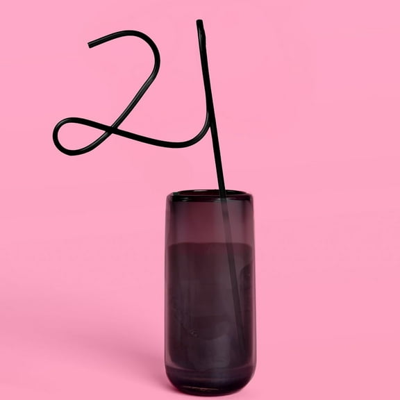 xo, Fetti 21st Birthday Party XL Black 21 Straw | Bday Decorations, Finally 21, Birthday Girl Gift